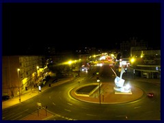 Murcia by night 37 - Ronda Levante and traffic circle seen from the hotel room at Hotel Nelva.